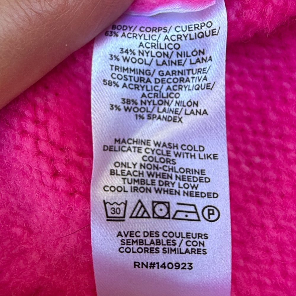 NWT AnnTaylor Loft neon pink long sleeve pullover mock turtleneck sweater medium - Picture 8 of 8